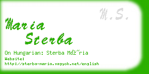 maria sterba business card